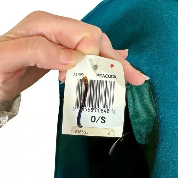 NEW NWT Lola Hats of NY Pinked Fedora 7199 100% Rabbit Hair Wool in Peacock - Picture 12 of 14